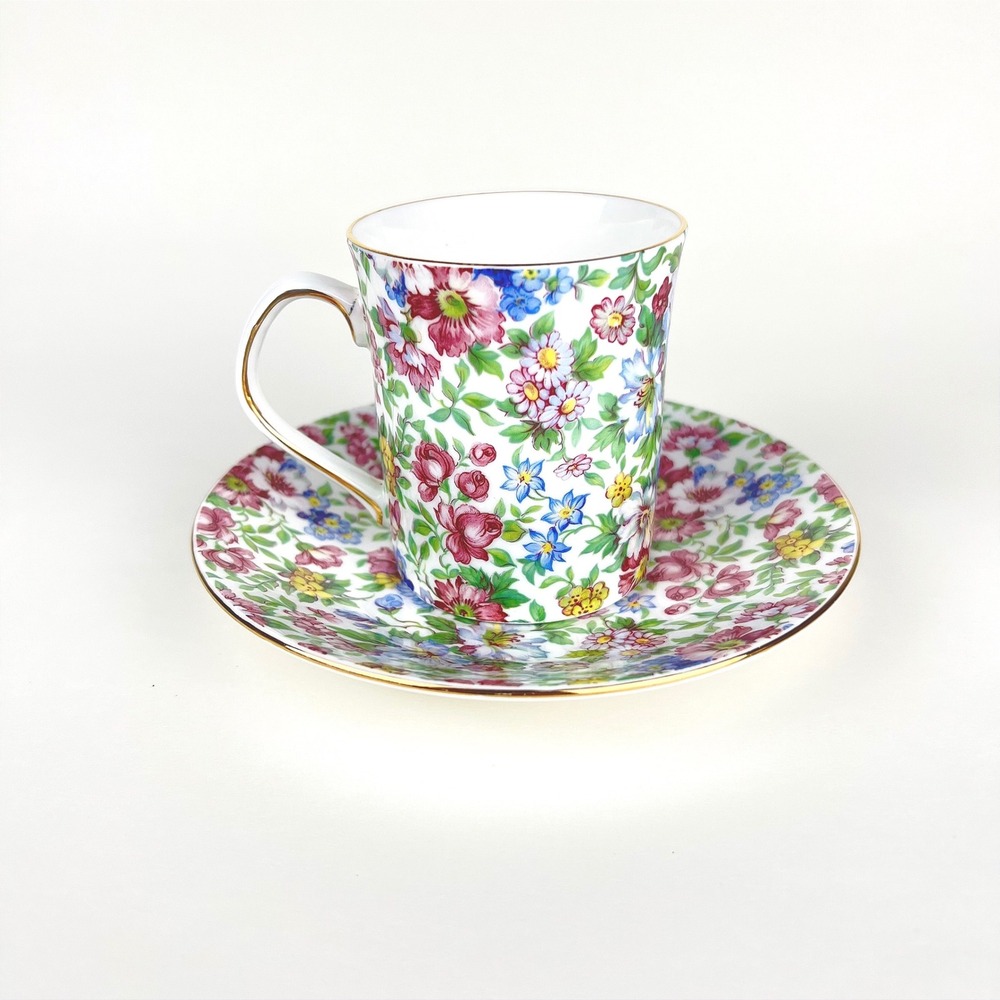 Elizabethan Fine Bone China Teacup and‎ Saucer Floral Made in England
